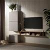 DEGHI Parete attrezzata 193x30x159h cm argilla e mercure - Clary