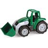 Lena 1263 Workies - Caricatore a pala trattore, 14 cm, trattore in plastica ABS, Trekker con pala mobile, pneumatici in gomma, assi in acciaio, camion per bambini dai 18 mesi, trattore di gioco in