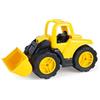 LENA 1262 Workies - Caricatore a pala da 14 cm, in plastica ABS, con pala mobile, pneumatici in gomma, assi in acciaio, veicolo da costruzione per bambini dai 18 mesi, caricatore giallo, nero