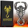 LULLEA Scorpione regalo per uomini, apribottiglie da birra, regalo per uomini, donne, papà, figlio, lei, con scatola regalo e biglietto, regalo di compleanno, regalo per la festa del papà, argento