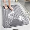 Moulaelos Tappetino da Doccia Antiscivolo, 70x40, Tappetino da Bagno con Ventose, Tappeto Antiscivolo da Doccia per Anziani, Tappetino per Piatto Doccia Rettangolare Antiscivolo, Grigio