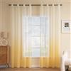 EMEMA Voile Tende Trasparenti con Occhielli Sfumato per Soggiorno Verticale Tenda per Finestra per Soggiorno e Camera da Letto 2 Pannelli 140 x 225 CM Arancione