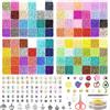 HYHJMISTY 12000pcs 4mm Perline per Braccialetti, 96 Farben Kit Braccialetti con Lettere Perline, occhi malvagi，perline per bigiotteria fai da te, usato per DIY braccialetti, collane, cavigliere, ecc