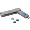 LOGILINK AU0052 Serratura Porta USB-C (1 Chiave e 4 lucchetti), Grigio, Multicolour