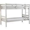 Arredo Stock Letto a castello in legno di pino massello, 90x190x156 cm (Bianco naturale)