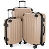 HAUPTSTADTKOFFER - SPREE - Set di 3 valigie, Valigie rigide, Trolley con 4 doppie ruote, Bagaglio da viaggio opaco, Set da viaggio, TSA, (S, M e L), Champagne