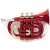 GEWA Roy Benson Bb pocket trumpet PT-101R (campana in ottone di precisione, leadpipe in ottone dorato, tromba tascabile di qualità, inclusa custodia protettiva rettangolare, con funzione di zaino), Rosso