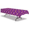 Beistle 53576 - Tovaglia in lattice, 2 pezzi, in plastica, colore: Viola/Oro