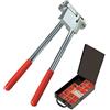 Fischer Quick-Fix, Kit Pinza Piega Nastro e Accessori per Creazione Staffe su Misura, Staffaggi e Connessioni, 507911, Grigio/Rosso