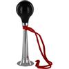 GEWA clacson manuale, cromato, soffietto in gomma nero, cordoncino decorativo rosso, 1 suono