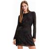 Desigual Vest_lensy 2000 Black Abito Casual, Nero, S Donna