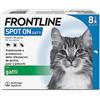 FRONTLINE Spot On, 8 Pipette, Gatto, Antiparassitario per Gatti e Gattini di Lunga Durata, Protegge da Zecche, Pulci e Pidocchi, Antipulci in Confezione da 8 Pipette da 0.5 ml