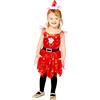 amscan- Peppa Pig-Costume da Babbo Natale da Bambina, 4 - 6 Anni, 1 Pezzo, Age: 4-6 Years, 9908566
