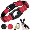 AgoumLux Collare Cane per Apple Airtags Nylon Regolabile Riflettente Supporto Air Tag Integrato per Cani di Taglia Piccola Media Grande