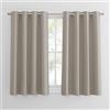 PONY DANCE Tende Corte Oscuranti Camera da Letto per Interni 2 Pezzi L 132 x A 137 cm Tenda Isolante Termica per Finestre Piccole Blackout Curtains con Anelli, Sabbia