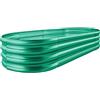 Land Guard Kit per aiuola rialzata zincata, fioriera zincata Scatole da giardino rialzate all'aperto, grandi aiuole da giardino rialzate in metallo ovale per verdure 4 x 2 x 0,3 m (1 pz) (verde)..