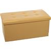 DRW Pouf, Pelle Sintetica, Oro, 38x77x38 cm