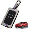 Altsbaos Compatibile con Cover Chiave Renault 4 Tasti Zoe/Clio/Arcan/Arkana/Laguna/Twingo/Koleos 2/Kangoo/Captur 2/Espace Lega di Zinco Cover Chiave Auto,Custodia Portachiavi con portachiavi