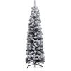 cosedacasa Albero di Natale innevato Slim Bianco Artificiale folto Alto e Stretto cm 180 Decorazioni addobbi Natalizi Ambiente casa ignifugo e Realistico