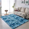 VOFUSHON Tappeto a pelo lungo, Shaggy, per soggiorno, corridoio, moderno, morbido, colorato, grande, per soggiorno, camera da letto, cameretta dei bambini (blu navy, 200 x 300 cm)