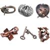 Holzsammlung 6pcs Rompicapo Metallo, Giochi Rompicapo Gioco Intelligenza, Rompicapi Giocattoli Educativo Metal IQ Puzzle Rompicapo Giocattolo Regalo per Adulti Adolescenti