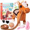 Marsjoy Walking Pony Musical Canto Danza Peluche Passeggiata Interattiva Con Guinzaglio Robot Animale Agitazione Testa Glutei per Ragazzi e Ragazze Bambini, Altezza: 30 cm