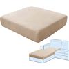 SHUOJIA Fodere per Cuscini per Divani, Protezioni per Cuscini per Sedili in Tessuto di Velluto Elasticizzato,Cuscino per Divano Fodera per mobili Coprisedile per Divano (Beige,Chaise Longue)