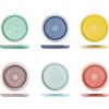 H&H Coachella Set 6 Piatti Frutta, New Bone China, 19cm, Colore, Estate