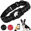 AgoumLux Collare Cane per Apple Airtags Nylon Regolabile Riflettente Supporto Air Tag Integrato per Cani di Taglia Piccola Media Grande