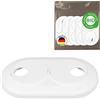 FUX 5 Pezzi, 16mm - 22mm, bio rosette doppie per termosifone, rosetta copritubo, copri termosifone, collari per tubi, rosetta termosifone, copritermosifone, polietilene biologico bianco (18mm)