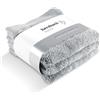 herzbach home set di 3 asciugamani sapone per la casa - 30x30 cm, morbidi e assorbenti di qualità premium - 100% cotone (grigio argento)