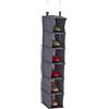 Relaxdays Organizer da Armadio, 6 Ripiani, HLP 99x15x30 cm, Divisore Portascarpe in Stoffa, 2 Ganci da Appendere, Grigio