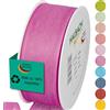 Halbach Seidenbänder Nastro regalo | larghezza 40 mm lunghezza 25 m | nastro prodotto in Germania | nastri regalo in varietà di colori e larghezze, perfetto per confezionare e decorare, colore: rosa