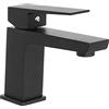 Inbagno Rubinetto bagno lavabo moderno, design squadrato Nero opaco, COMPLETO di piletta click clack