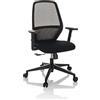 HJH Office Sedia da scrivania CARLOW I Tessuto/Mesh Nero, sedia girevole ergonomica con supporto lombare, 820029