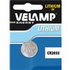 Velamp Pila bottone al litio CR2032, 3V 210mAh