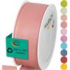 Halbach Seidenbänder Nastro per regali, larghezza 40 mm, lunghezza 25 m, prodotto in Germania, nastri regalo in diversi colori e larghezze, perfetto per confezionare e decorare, colore: rosa