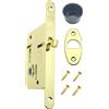 GAMOBIFER Serratura per Porte Scorrevoli Bagno WC, AGB SCIVOLA TRE, Serratura da infilare nelle porte interne scorrevoli, Modello con 1 solo Foro Quadro Maniglia. Fronte Tondo 16 x 160 mm. (OTTONATO LUCIDO)