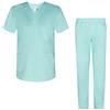 MISEMIYA - Uniformi Unisex Set Camice - Uniforme Medica con Maglia e Pantaloni Uniformi Mediche Camice Uniformi sanitarie - Ref.8178-5XL, Nero 21