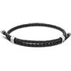 Tommy Hilfiger Jewelry Braccialetto da Uomo con Pelle Intrecciata Nera a Doppio Giro - 2790224
