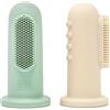 Mushie Spazzolino da dito in Silicone | senza BPA | set de 2 | Bambini da Dito, Training Brush & Primo Spazzolino | Accessori per Bambini Sicuri e di Alta Qualità | Cambridge Blue/Shifting Sand