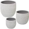 DRW Set di 3 vasi in ceramica in bianco sabbia 30 x 30 x 29 cm