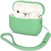 AOTUAO Compatibile con AirPods PRO 2 Custodia Case Cover, Case Protettiva Antiurto Antiscivolo in Silicone per AirPods PRO 2 Seconda Generazione 2022 Custodia con Silicone Lanyard, Fruit Green