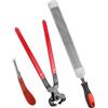 QWORK® Set di 3 Kit di Strumenti Professionali per Tagliare Gli Zoccoli da Maniscalco, Coltello per Zoccoli - tosatore per Zoccoli - raspa per Zoccoli