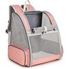Hykiee Trasportino Gatto per Cani, Zaino Contenitore per Cani Piccoli Gatti Cuccioli Medi Fino a 8 KG, Traspirante Pieghevole Borsa Anteriore Cane con Finestra per Viaggio Campeggio Passeggiata, Rosa