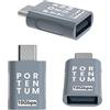PORTENTUM Adattatore USB C USB A 3.0 (3.1) OTG Velocità 10Gb Corpo Premium in Zinc con Alta Resistenza al Calore - Adattatore USB a Tipo C di Soli 5 Grammi