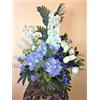 LBA Centro di Orchidee Bianche e Ortensie Blu, Fiori e Piante Artificiali. Sia per casa che per cimitero. Mis. : 85 x 85 cm.