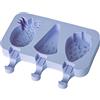 Fisura - Stampi per gelato Stampi per gelato in silicone senza BPA. Stampi a forma. Stampi per gelato con bastoncini e coperchio riutilizzabili. (Frutta)