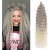 Dsoar Capelli a Torsione Profonda all'Uncinetto Onda d'Acqua Torsione Fasci di Capelli Sintetici Ricci Che Intrecciano l'Estensione dei Capelli Ombre, 22Inch 3 Packs