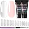 ROSALIND Poly Nail Gel Kit Rosa Trasparente Ricostruzione Unghie Gel 30ml*2